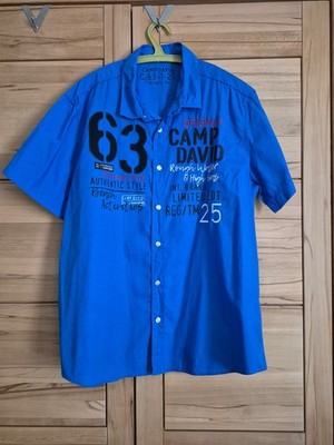 Camp David Hemd Kurzarm Blau XL