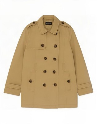 Massimo Dutti Womens Trench Coat UK 14 Large Beige Cotton BI10