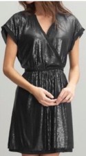 Banana Republic  Monogram Black Sequin Dress - Size 4 - Y2K Retro Glam Rocker
