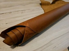 4-5oz LIGHT HAVANA BROWN SMOOTH OIL TAN CRAZY-H LEATHER SHEET/PANEL/SQUARE 21+