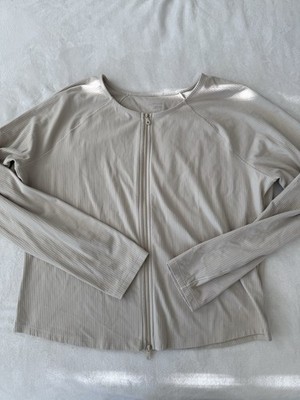 American Eagle Offline by Aerie Cream Zip Front Jacket Women s Size XL E40