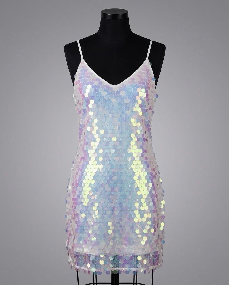 New Iridescent Holographic Large Sequin Mini Dress Party Festival SizeM | eBay New Iridescent Holographic Large Sequin Mini Dress Party Festival SizeM | eBay