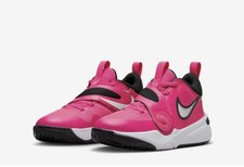 Nike Team Hustle D 11 PS Fierce Pink/White/Black Kids' Sneakers Size 2.5Y b