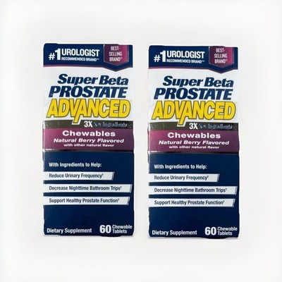 2x Super Beta Prostate Advanced Natural Berry Chewables 120 Tablets