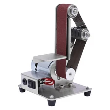 Electric Belt Grinder Vertical Belt Sander Polishing Grind Machine Dual Bearing