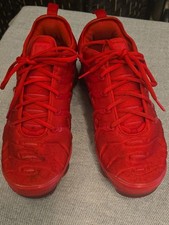Nike Mens Air VaporMax Plus "Triple Red" Sneakers - Style CW6973-600, Size 9