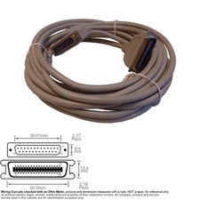 Cable Parallel Printer Centronics 36-Pin Male D-Sub DB25 25-Pin 25FT IEEE 1284