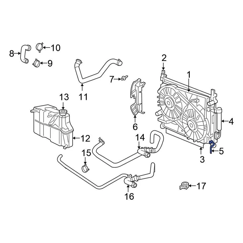 For Chrysler 300 2005-2009 Chrysler 55038135AA Upper Radiator Coolant Hose - Image 3 of 4