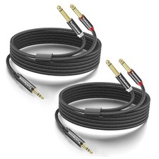 2Pack 16Ft 3.5mm TRS to Dual 6.35mm Stereo Cable 1/8 TRS to Dual 16.4FT/2Pack