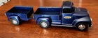 Vintage Tonka Blue Pickup Truck & Original Trailer