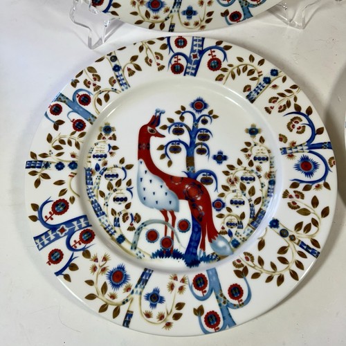 IITTALA WHITE TAIKA Peacock 8.75” Dessert Salad Plates Set 4 HAAPANIEMI Finland - Picture 9 of 12