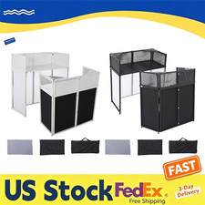 Heavy-Duty Foldable DJ Stand 41"x20" Work Surface Iron Frame Scrims Carry Bag