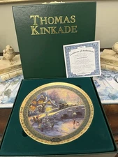 NEW THOMAS KINKADE SPIRIT OF CHRISTMAS PLATE in BOX w/ COA 2009 BRADFORD