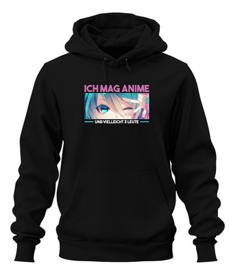 Ich mag Anime und vielleicht 3 Leute Kawaii Otaku Manga Fan Chibi Unisex Hoodie 