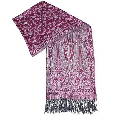 Damenschal Pashmina Style Damen Schal Stola mit Fransen 190x62 cm S35.01