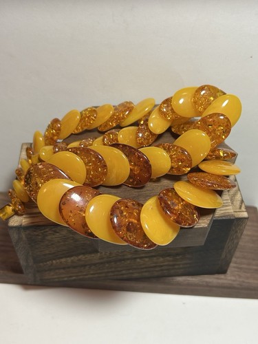 Collana vintage MCM Baltico polacco butterscotch tuorlo d'uovo miele ambra 23,5" 134 g - Foto 8 di 18