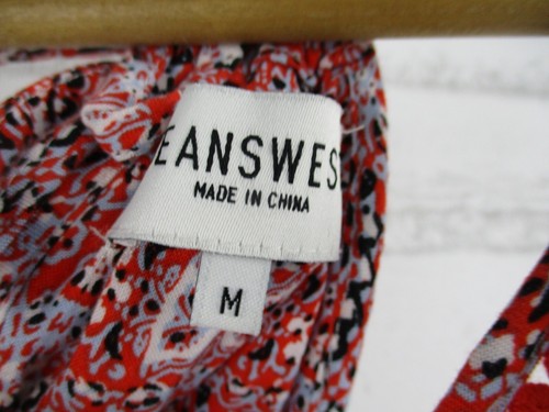 Jeanswest womens maxi dress red blue print M v-neck boho - Picture 3 of 9