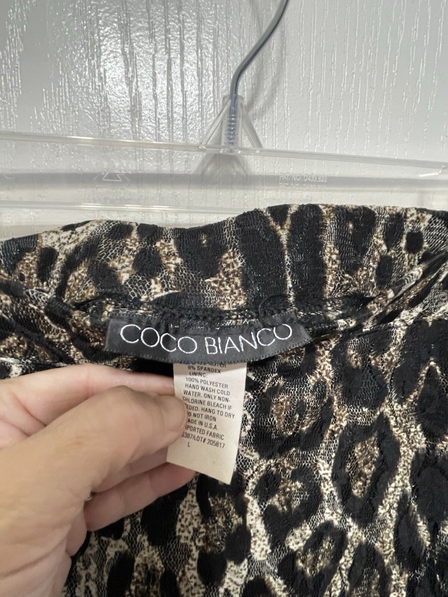 Coco Bianco Size Large Maxi Skirt Women's Leopard Print Pull On | eBay