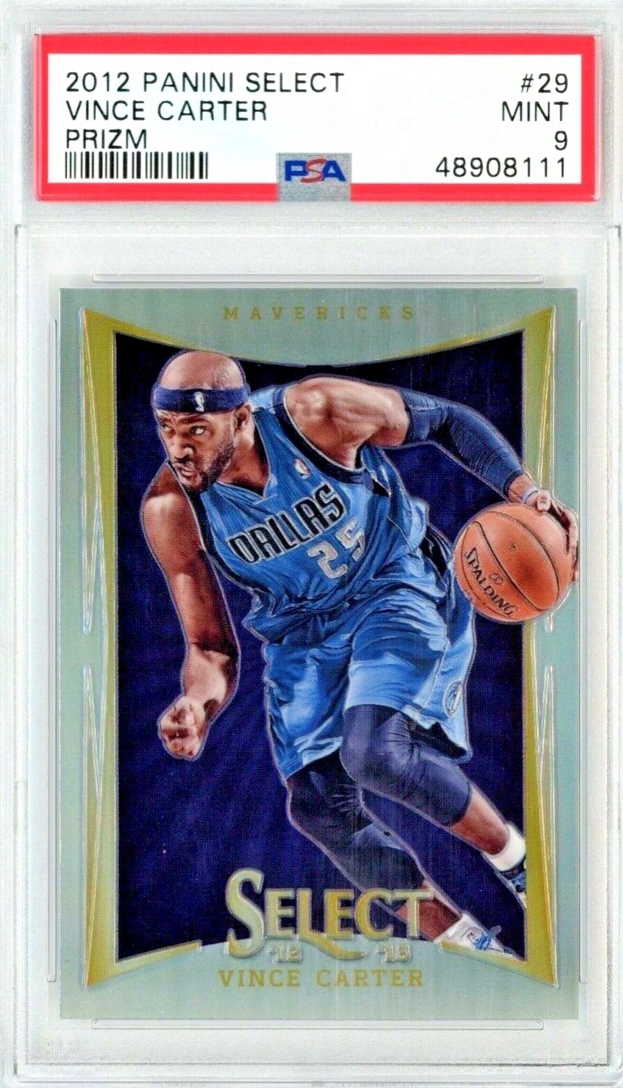 2012 Panini Select Basketball #29 Vince Carter Silver Prizm PSA 9 MINT Dallas