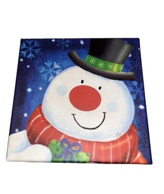 2014 The Clever Factory Snowman Christmas Multicolor Small Gift Box 5x5x2.5