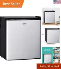 Quiet 1.7 Cu Ft Compact Refrigerator: 12V/110V for Trucks & Dorms - Sleek Design