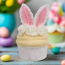 Primitive Farmhouse Easter Bunny Ears Cupcake Sitter 4.5"