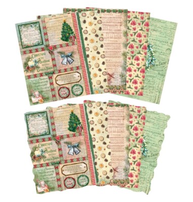 Papier-SET-Bastelpapier-Scrapbooking-Junk Journal-20 Teile-Christmas Paper-18051