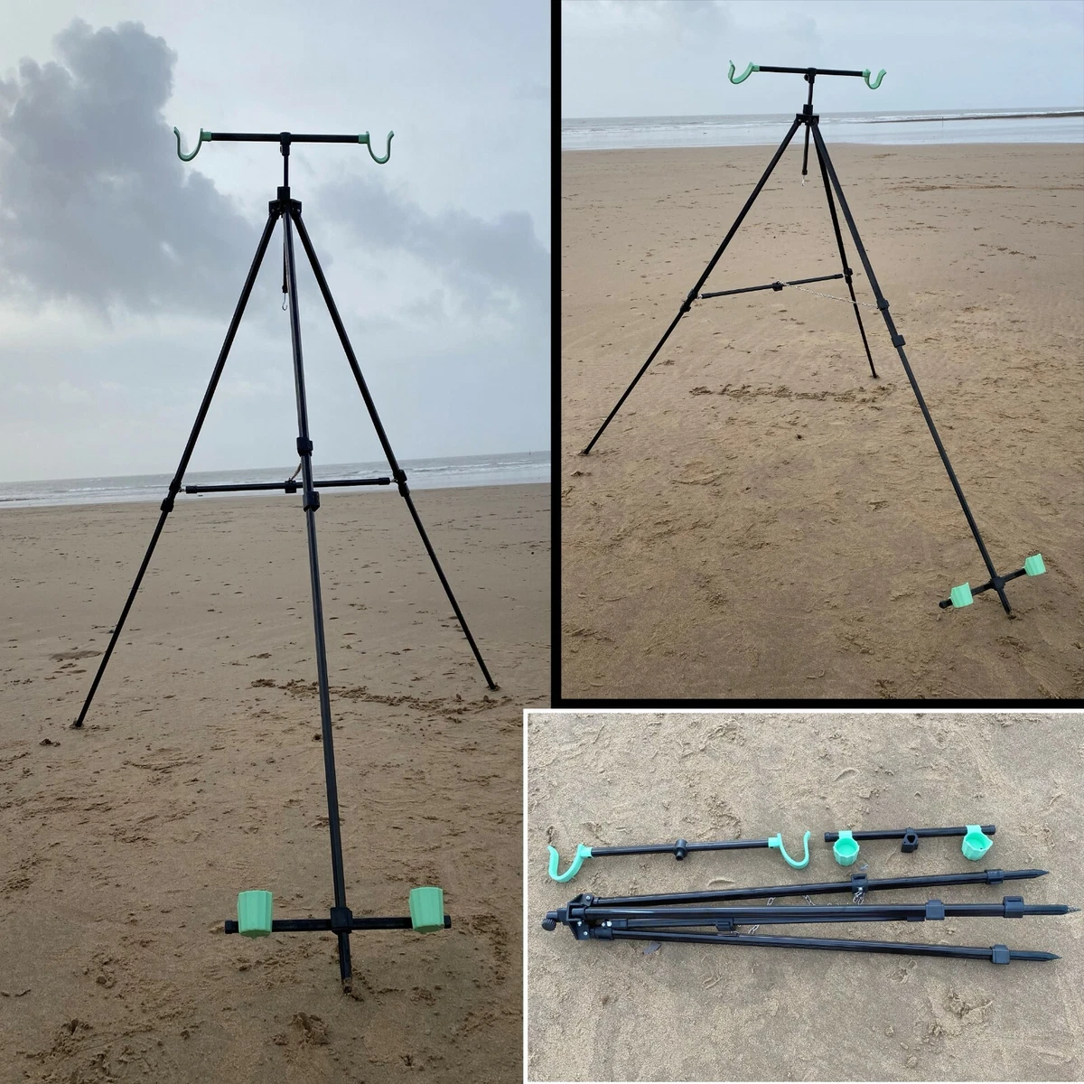 Kolpo Tripod System Sea fishing 2 Rod Beach Tripod Fishing Tackle