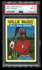 1986 Topps Tiffany #707 Willie McGee PSA 8 NM-MT All Star Cardinals~(PL)