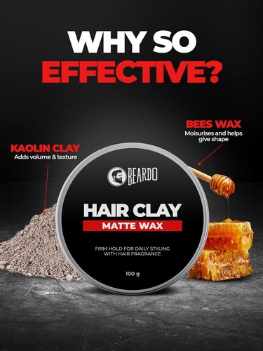 Beardo Hair Clay Matte Wax for Men - 100 gm Free Shipping - Picture 7 of 8