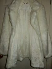 New! Joujou White Fake Fur Jacket, Size L