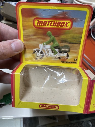 Matchbox Lesney Green Police Motorcycle Bike #33 Polizei German Version & Box - Picture 8 of 12