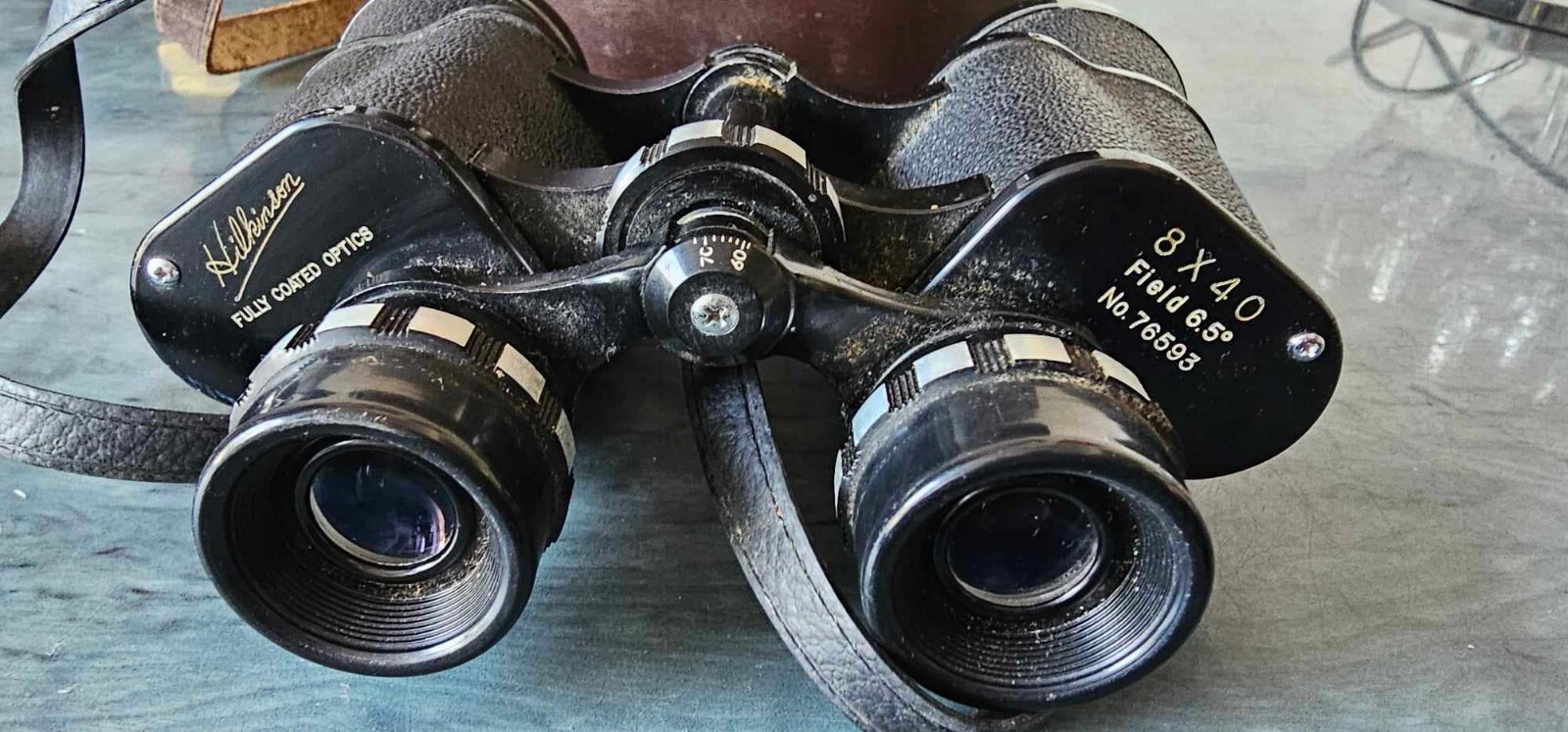 Vintage Hilkinson Binoculars 8 x 40 Fully Coated In Original Leather