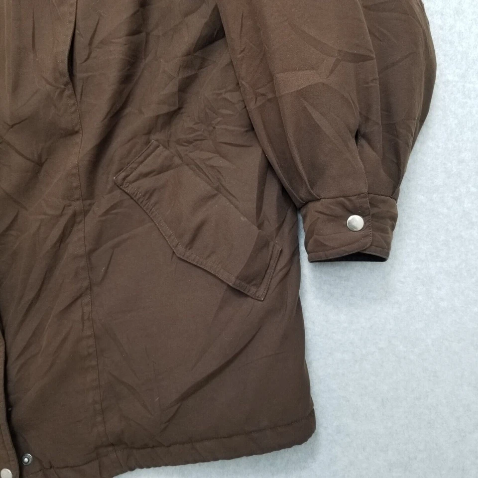 Chaqueta Parka Jacqueline Ferrar Mujer 2X Marrón Bolsillos Cremallera Completa Exterior Foto 4 de 4