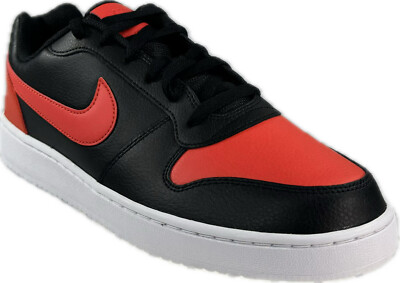 Nike Men's Ebernon Low Black Habanero Red Casual Sneaker, SZ 10.5, AQ1775-004