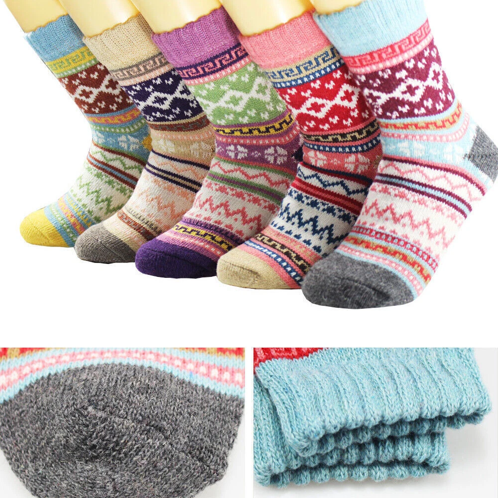 Warm Socks Winter Socks Woolen Socks Knitted Handmade Gray U