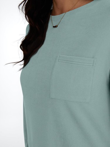 Women's Loose Fit Long Sleeve Tops Thick T-Shirts Winter Cruise Outfits - Picture 5 of 6