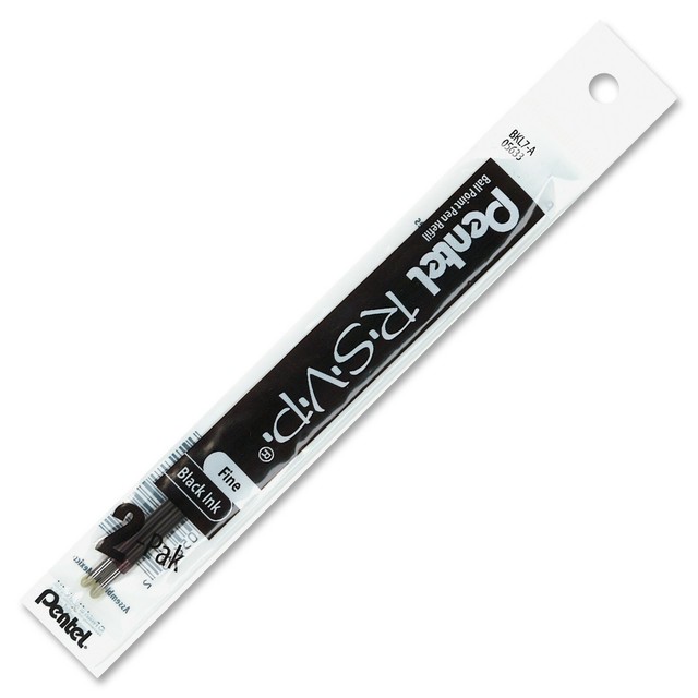 BKL7B Pentel RSVP Ballpoint Pen Refill Fine Tip Red Ink Pack of 2 for