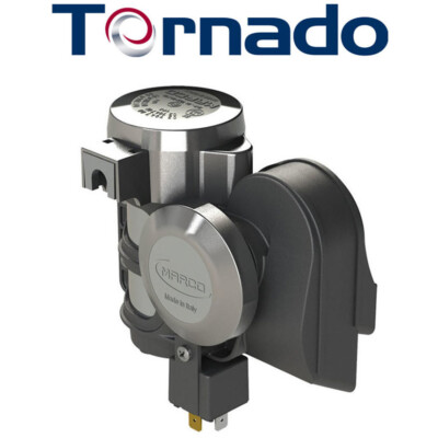 TR2/C   TORNADO Kompaktes zweiton Horn verchromt+integriertem Kompressor