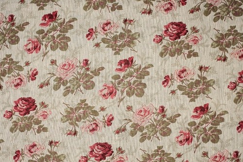 French Floral Linen Old Rose 140cm Curtain/Craft Fabric