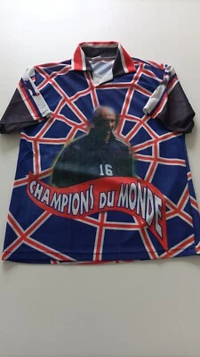 Maillot vintage Non Original #16 Barthez Taille S Champion Du Monde FOOTBALL - Photo 1/3