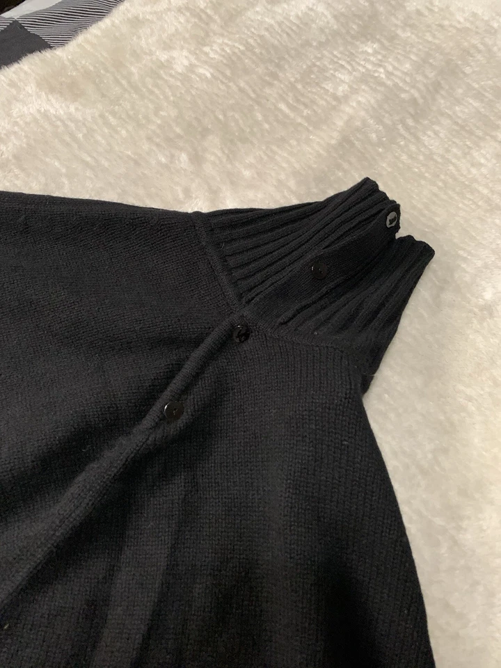 Nuevo Poncho Aqua Mujer 100% Lana Negro Flecos Talla Única Nuevo Con Etiquetas Foto 3 de 4