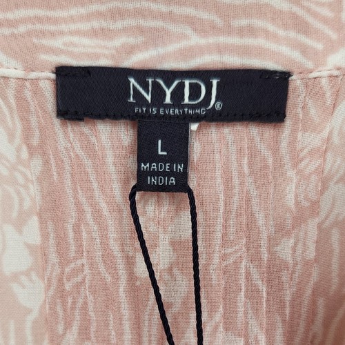 NWT NYDJ Lilibet Blouse Womens Large Pink Floral Peasant Cottage Casual Sheer - Picture 6 of 13