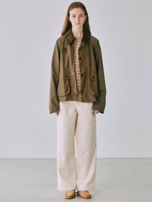 Barbour Spey Jacket Khaki Brown Size S Nylon Polyester from Japan