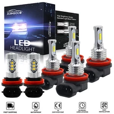 For Nissan Rogue 2014-2020 Led Headlight Hi/Lo+Fog light bulbs Kit 6000K White