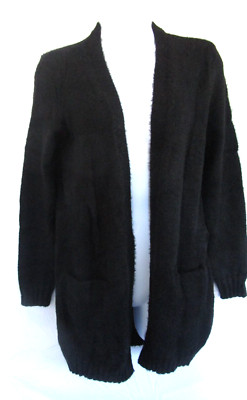 Vila Cloths Women Size Small  Black Knit Open Front Cardigan Sweater Jacket  NWT