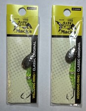 Lot Of 2- Mack's Lure 09120 Wedding Ring -(6 HN/ FLO CHART) Green 4” Leader