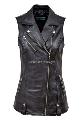 Ladies Leather Waistcoat RED Motorcycle Biker Style Steam Punk REAL NAPA 6385