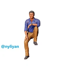 1/18 1/35 1/43 1/64 1/87 Miniature Sitting Car Man Cowgirl Scene Props Figures