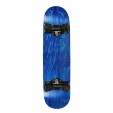 Softrucks Skateboard Indoor Practice Complete 8.0" Black Trucks, Stained Blue